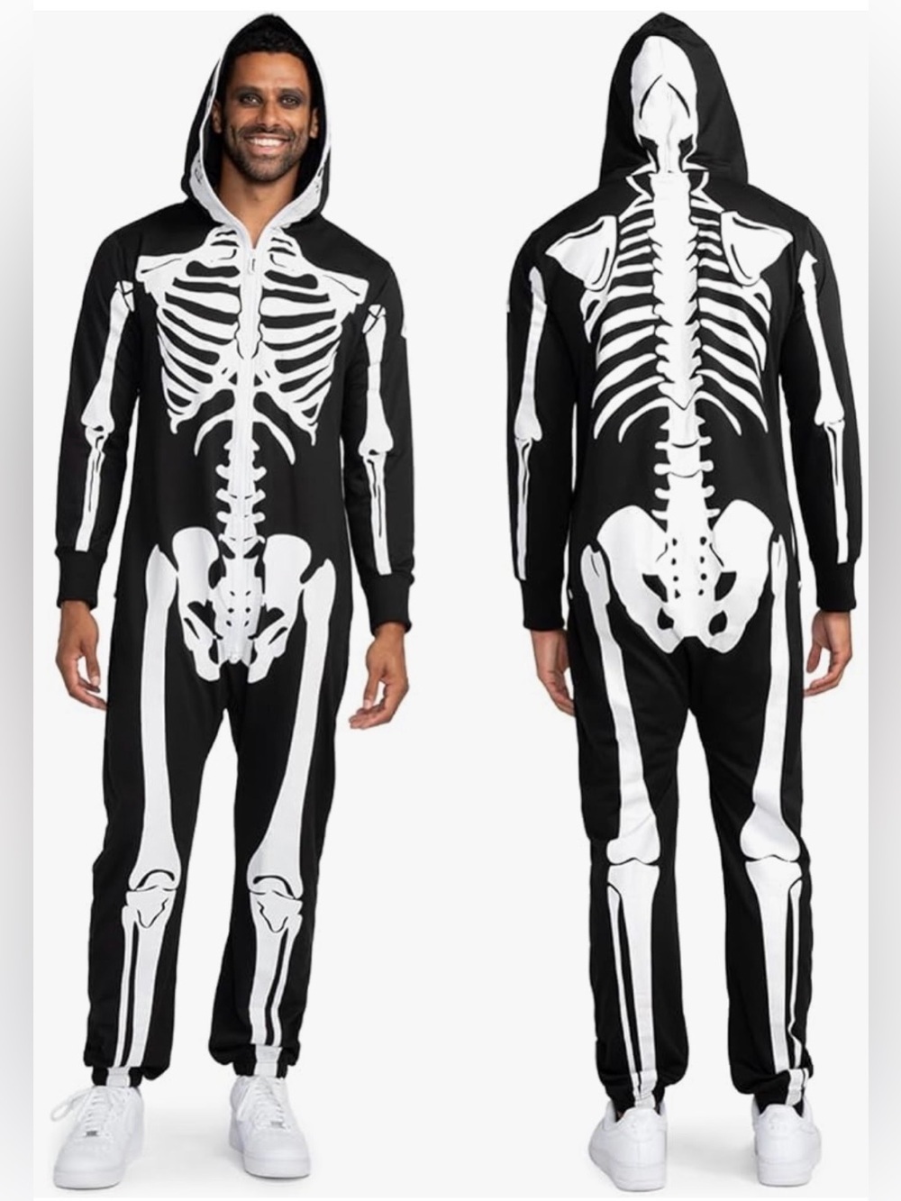 Tipsy Elves Men's Bones Jumpsuit Halloween Costume Size S